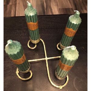 Northern Lights Rustic‎ Candle And Metal worn VTG Look Candle Holder